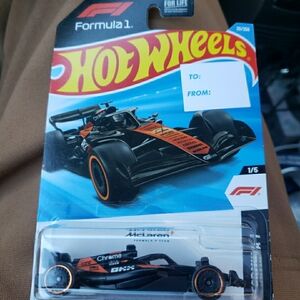 Hot Wheels McLaren F1 Black and Orange Toy Car